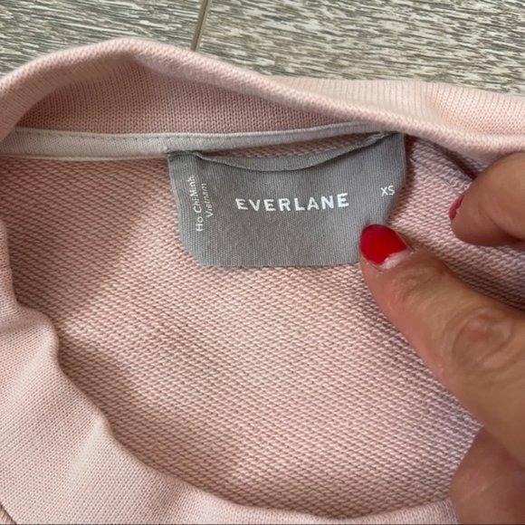 EVERLANE Women's Pink Classic Terry Crew Neck Oversized Sweater Dress Size XS - Picture 4 of 10